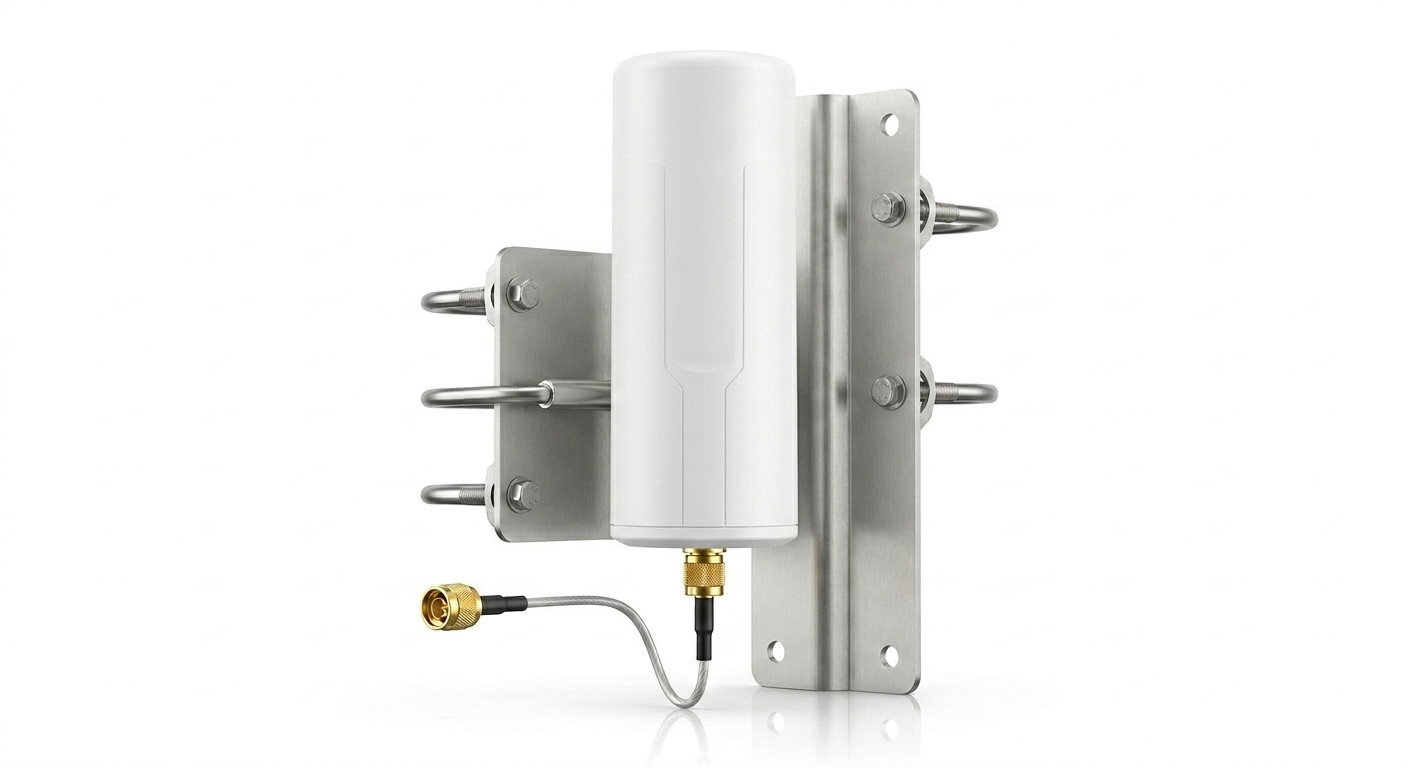 Banana-style whip indoor antenna, 3dBi gain, directly mounts to the repeater output port