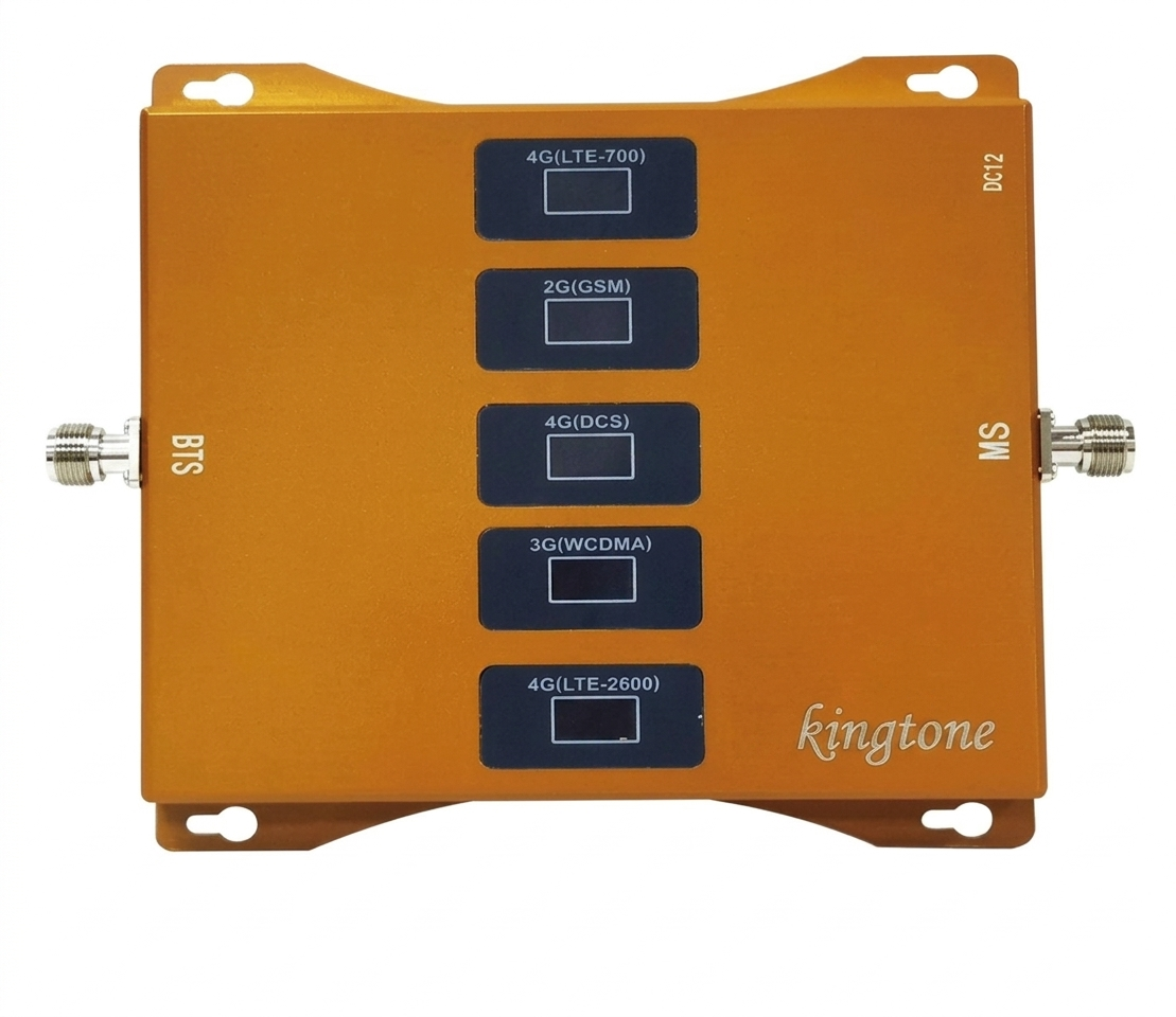 Five-band commercial mobile signal booster with 80dBm gain for high-density office coverage